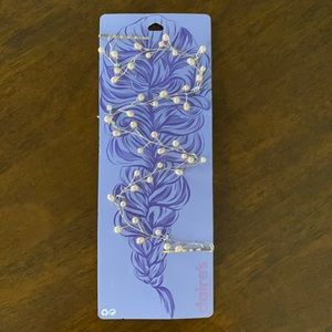 Gold & light pink bead hair accessory